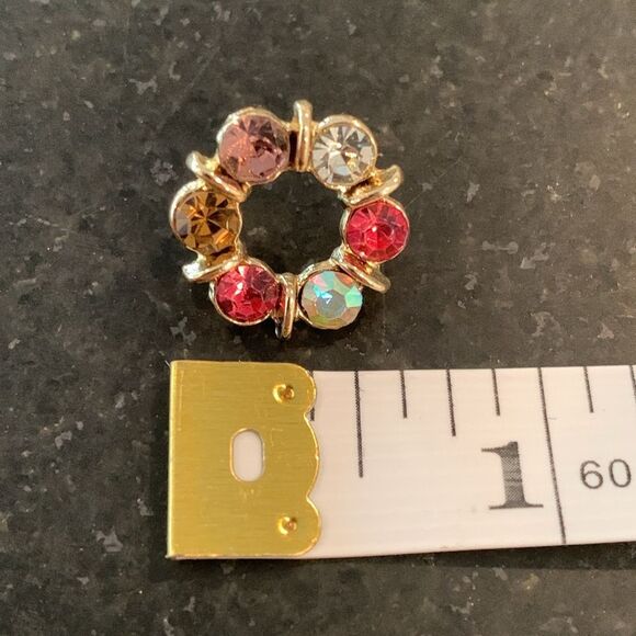 Jubilee Bejeweled Stud Earrings with Faux Topaz Amethyst & Aurora Borealis - Picture 5 of 8